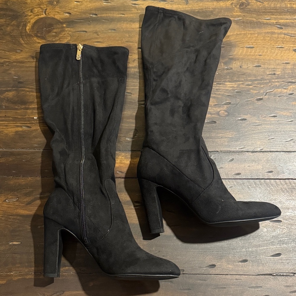 Liz Claiborne Black Mid-Calf Block Heel Women's Boots-Size 10